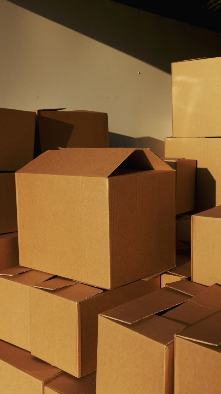 Các thùng carton trong ánh sáng tự nhiên